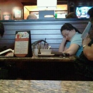 All are reading books at a Brewhouse! Ah c'mon!