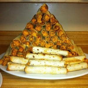 Ninety two chicken taquitos.