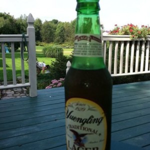 This is relaxing. Yuengling, shade, beautiful Western PA day.