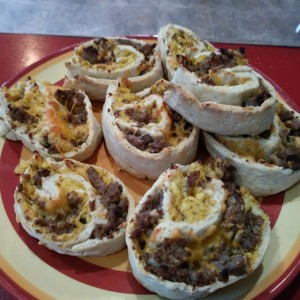 Sausage egg and cheese biscuit pinwheels