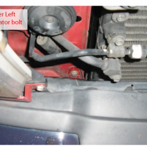 Lower Left radiator bolt
