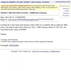 Interesting craigslist ad..