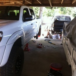 Swapped suspension, rims, and tired from the old truck to the new