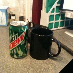 Mt dew and coffee...