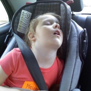 This is my daughter after a long day at a birthday party.