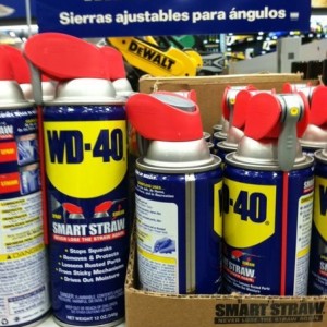 Lowes has the big and small cans with the folding straws. 