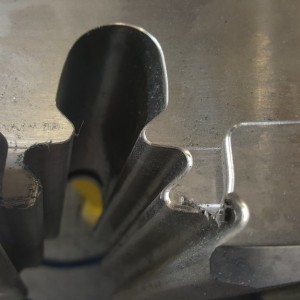Hand radius cutting/polishing.