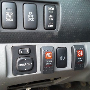 Modifications for the day.. driving. and backup light switches, both on off