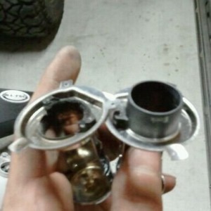 HID bulb fell out and burned the plastic! Doh!