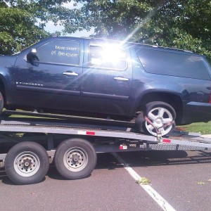 Never a good day when the driveshaft is in the back seat...