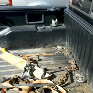side view of custom tie downs