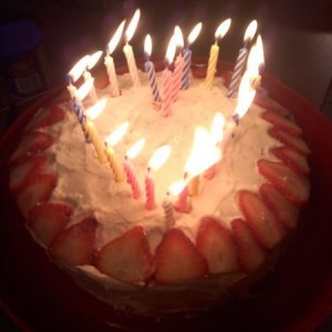 bout wake girlfriend up for her birthday cake just made her. No homo.