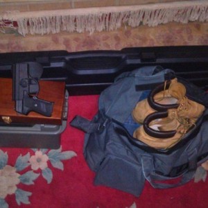 Bag and weapons are ready to go
