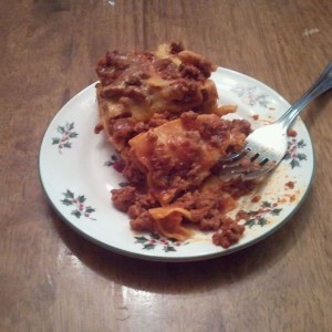 I was going to workout...then my sis brought over lasagna..