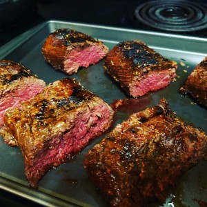 Perfectly cooked elk backstraps