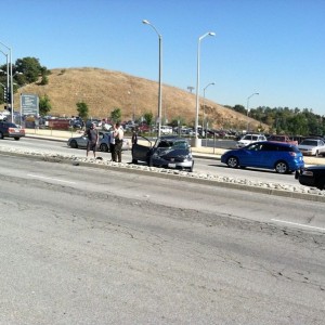 Honda civic Si rolled infront of Mt. Sac