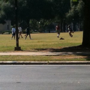 Lol the "quidditch team/club" yes they are running around with br