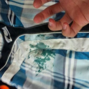 NOHHHHHHH I got paint on my favorite board shorts