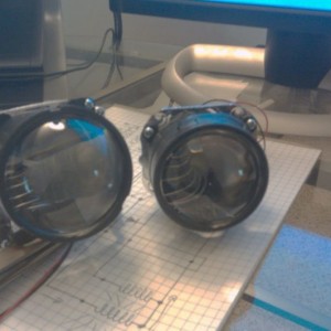 New mini d2s 2.0 on left with 3" lens, new mini h1 4.1 on right