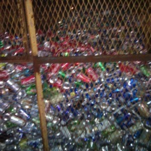 Gotta love the local high schools efforts at saving the cans and the earth.