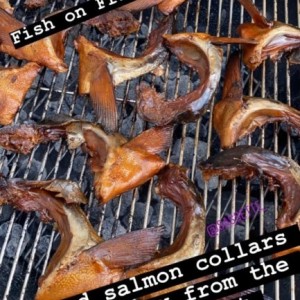 Smoked Salmon Collars. Poor folks food.