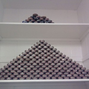 nothing but Copenhagen cans in the big stack, between just a few of us over