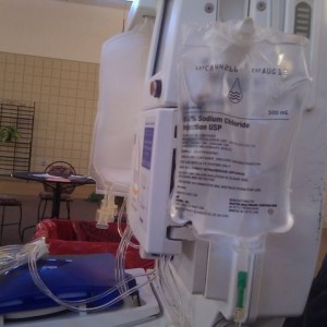 First time on the machine. O neg, they gotta get a double.