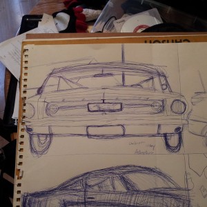 10 minutes sketch today in art. What you think? can anyone guess I kinda ca
