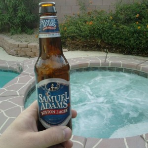 Heating up my spa and having a few Sammy's, life is good