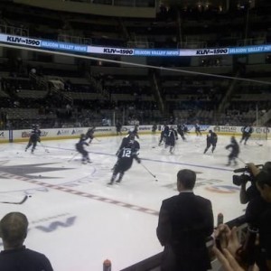 My sister surprised me with tickets to my first hockey game. The view from 
