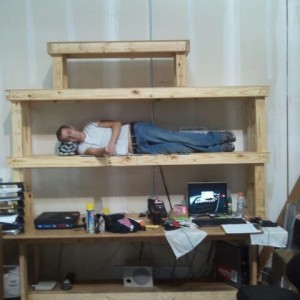Yo dawg, I heard you like desks so we put a desk on ur desk on ur desk so u