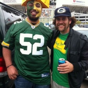 My buddy and I (respectively) tailgating before yesterday's game
