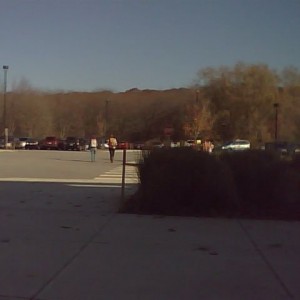 Sitting outside of the school for lunch. Real nice today, 70 degrees.