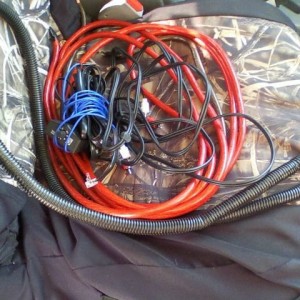 scored about 18ft of 4gauge wire and ground, rcas, remote and kicker amp ba