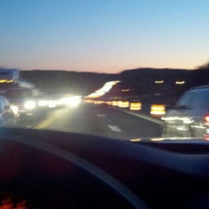 And northbound route 1 traffic as far as you can see. Can't say iv eve