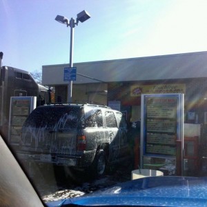 Kinda defeats the purpose of a touchless carwash..