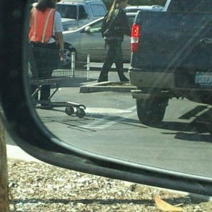 Some one spilt a can of paint at the parking lot of Staters Bros
