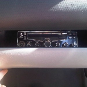 Cobra CB Radio installed in glove box