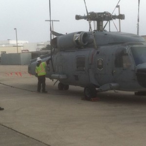 Getting ready to lift a helicopter