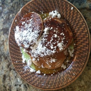 Chocolate batter chocolate chip pancakes :)