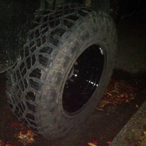 New rims and tires. 285s Duratracs, they had to get two from Kelowna BC and