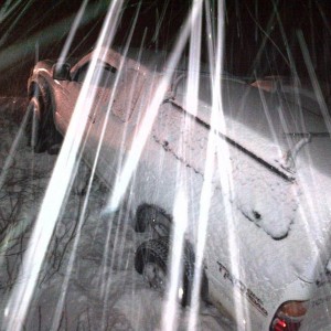 Stuck in the snow.