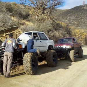 Buddies 4runner on 42s and my truck on 37s