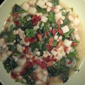 Dinner, beans and greens.