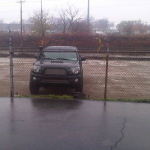 Parked on the wrong side of the tracks...