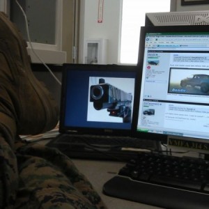 At work. Taking a break. Hope the CO doesn't walk in. Lol!