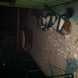 Front deck of the cabin in San Bernardino Mtns