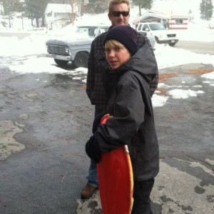 My son and his uncle out to find some sled runs after Thanksgiving Dinner.