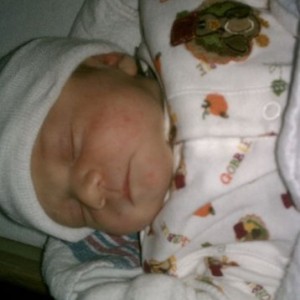Our first. Born last night. 8 lbs and 20" long. My wife was in labor f
