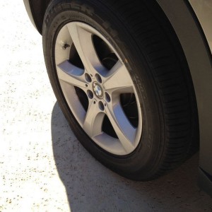 Got a nail in the new tires, good thing we got run flats